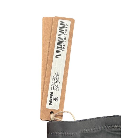 SKIMS WOMEN'S SWIM BANDEAU BIKINI TOP Gunmetal SIZE M NWT - Picture 6 of 6